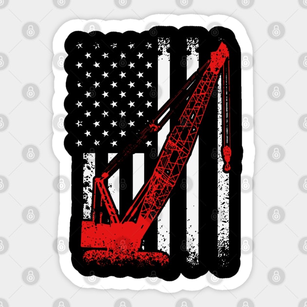 American Crane Operator Flag Sticker by QUYNH SOCIU